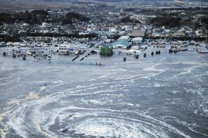 Oarai, Ibaraki Prefecture shortly after being hit by the March 11th tsunami. (photo credit: Kyodo)